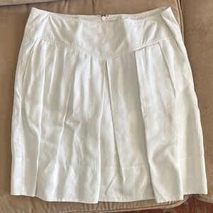 Banana Republic White Pleated A-Line Skirt